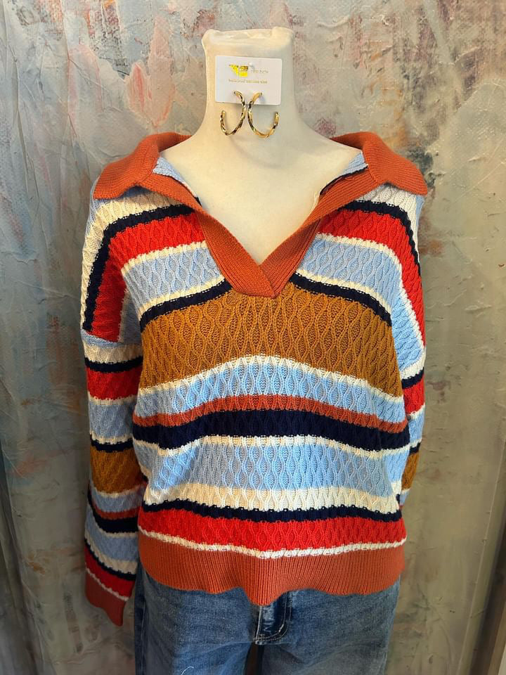 Multicolor Knit Stripe Sweater