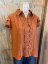 Flutter Sleeve Button Down Top