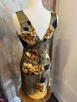Olive Floral Tie Front Dress