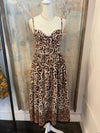 Spaghetti Strap Long Brown Multi Dress