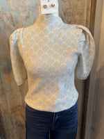 Gold Lurex Mock Neck Sweater Top