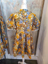 Piping Detail Taupe Floral Dress with Pockets