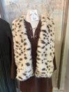 Animal Print Fur Vest with Pockets