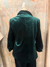 Button Down 3/4 Sleeve Velvet Blazer
