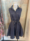 Navy Top Stitch Shirt Dress
