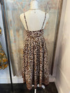 Spaghetti Strap Long Brown Multi Dress