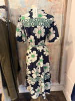 Floral and Stripe Mixed Midi Dress