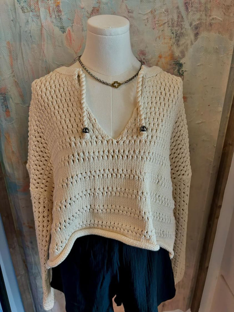 Knit Open Weave Sweater Top