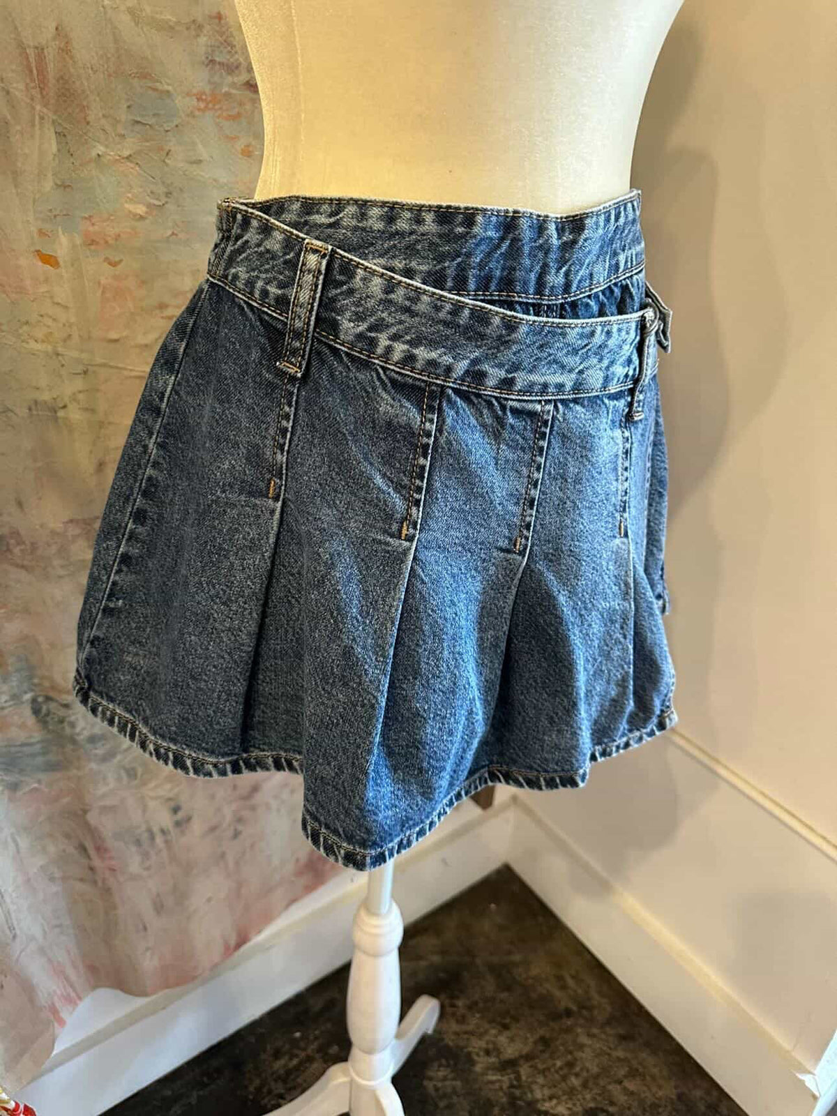 Pleated Cross Over Skort