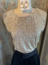 Cap Sleeve Sequin Top