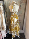 Halter Neck Print Midi Dress with Pockets
