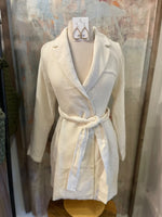 Tweed Wrap Winter White Dress