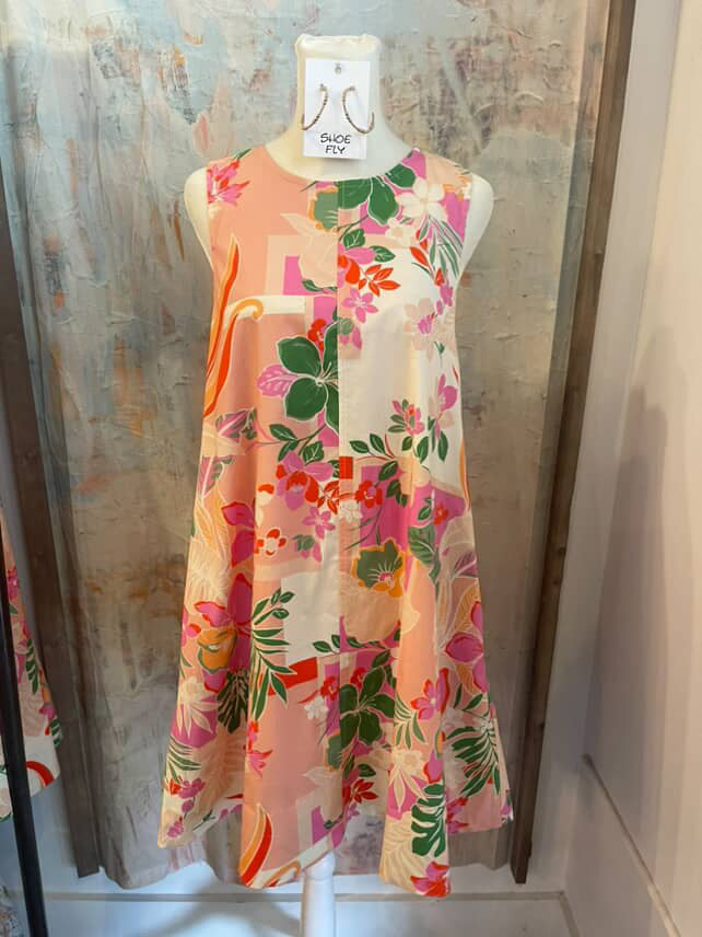 A Line Floral Dress with Pockets