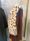 Animal Print Fur Vest with Pockets