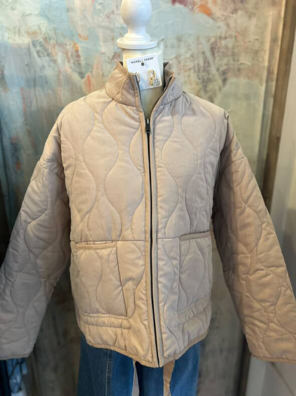 Taupe Zip Front Jacket