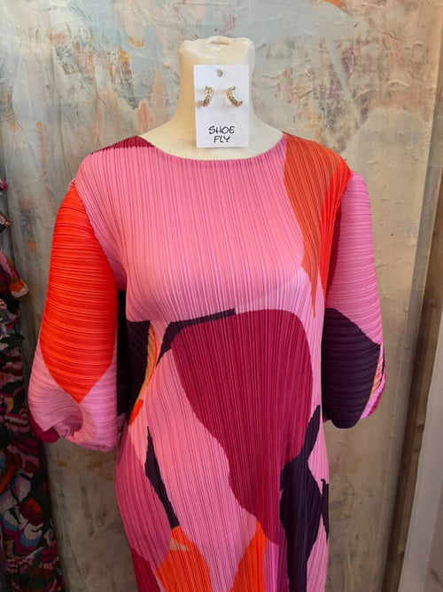 Multi Color 3/4 Sleeve One Size Dress