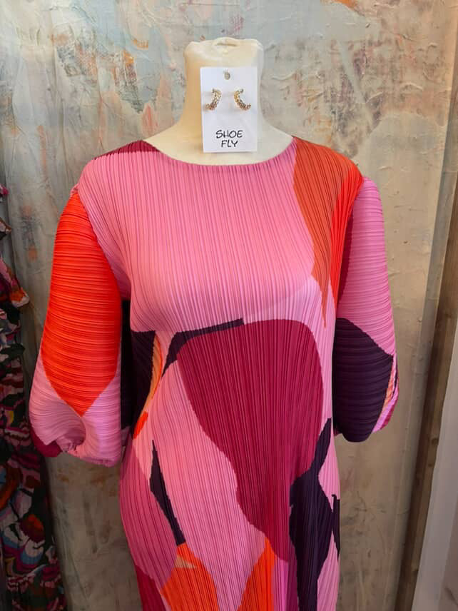 Multi Color 3/4 Sleeve One Size Dress