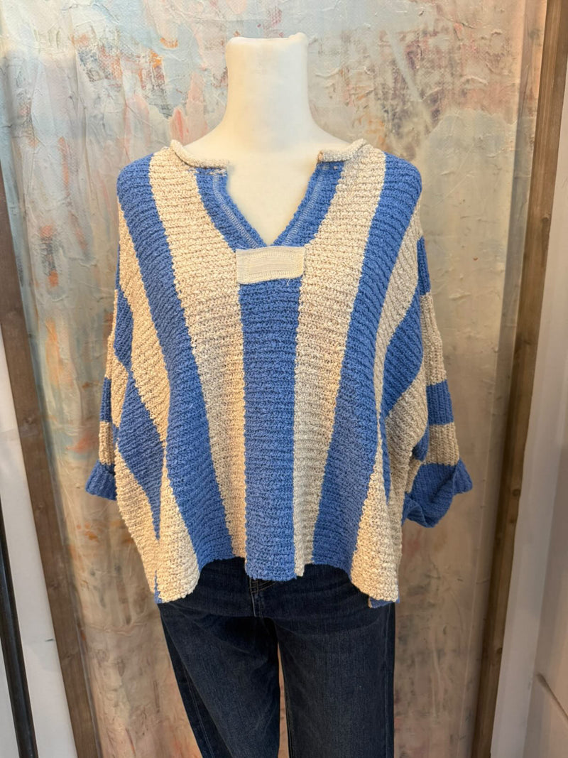 Vertical Stripe Oversize Sweater