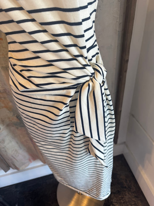 Stripe Knot Detail Midi Dress