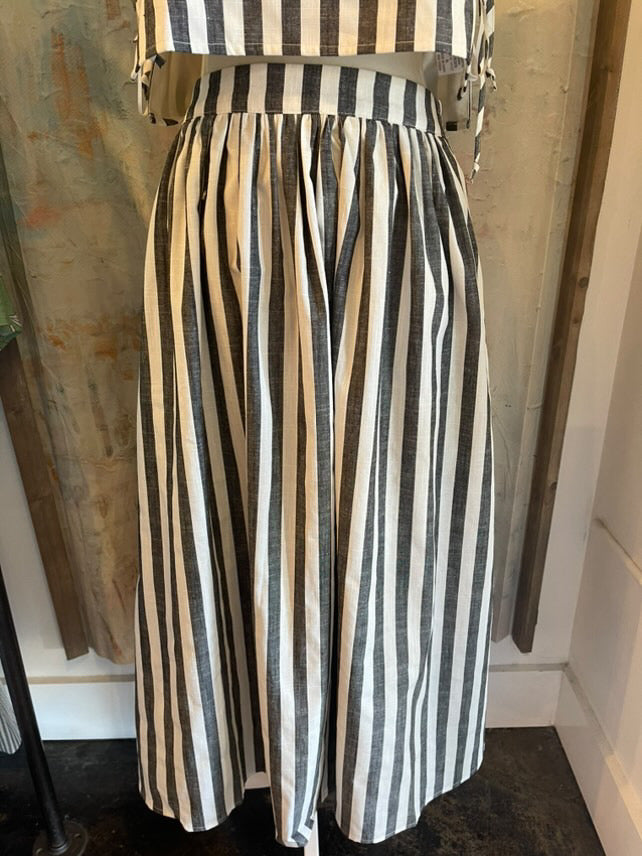 Long Stripe Maxi Skirt