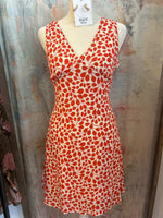 Leaf Pattern V Neck Dress