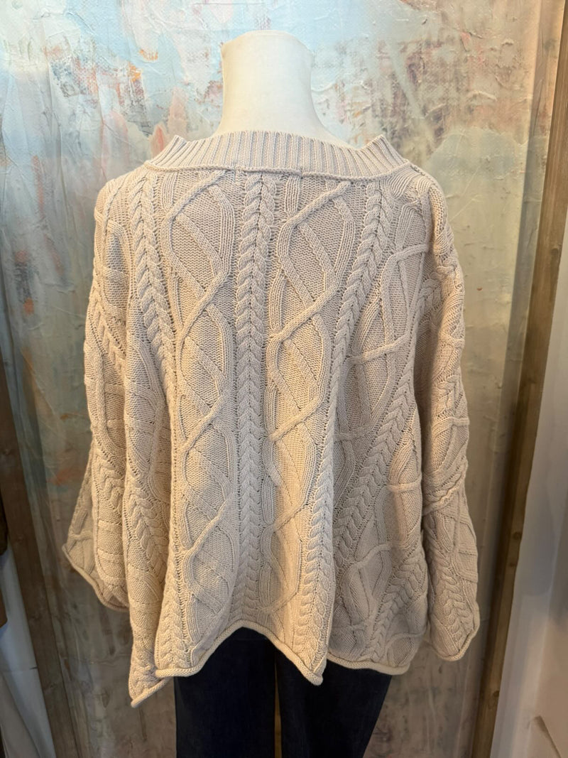 Knit Round Neck Oversize Sweater Top