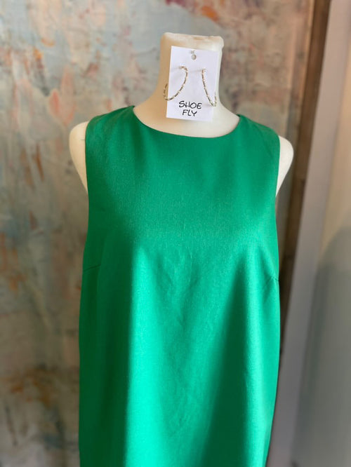 Sleeveless Dress with Contrast Panel Bottom