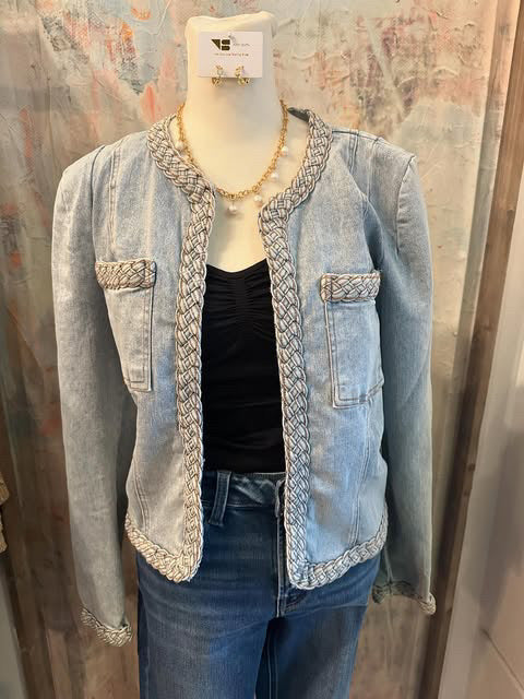 Braid Trim Denim Jacket