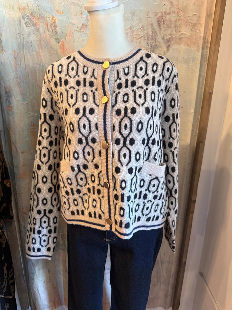 Abstract Knit Cardigan