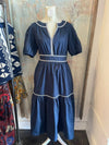 Navy Stitch Dress with Pockets