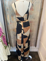 Geo Print Tie Waist Dress