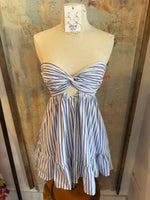 Blue White Stripe Romper/Dress