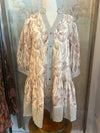Border Print 3/4 Floral Dress with Pockets