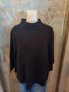 Mock Neck Pullover Bell Sleeve Sweater Top