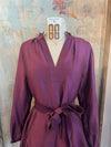 Ruffled Collar Split Neck Dress with Slip