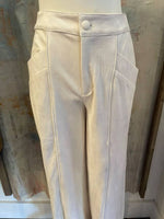 Suede Wide Pants with Pocket Detail