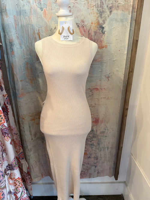 Fitted Rib Tank Midi Dress