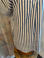 Short Sleeve Stripe Dress with Pockets__