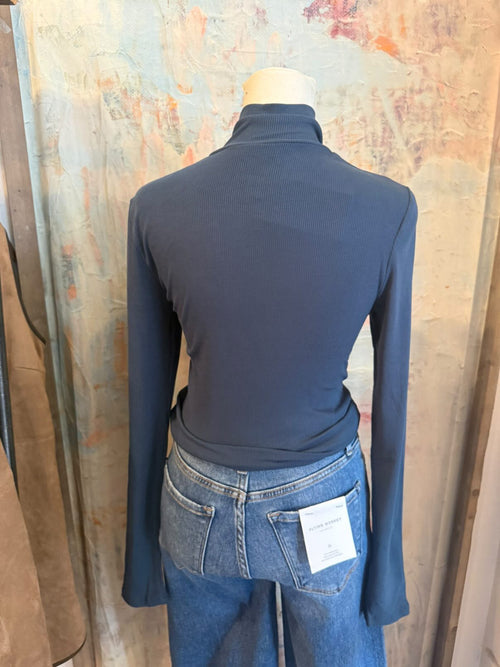 Micro Ribbed Long Sleeve Turtleneck