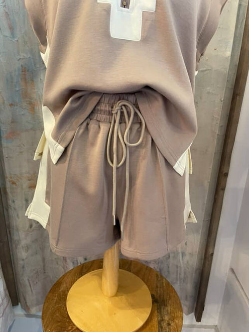 Two Tone Taupe Pants with Pockets