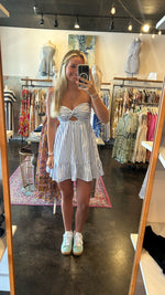 Blue White Stripe Romper/Dress