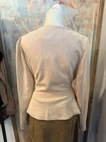 Cream Suede Jacket with Tie