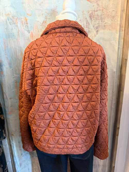 Quited Collared Jacket with Pockets