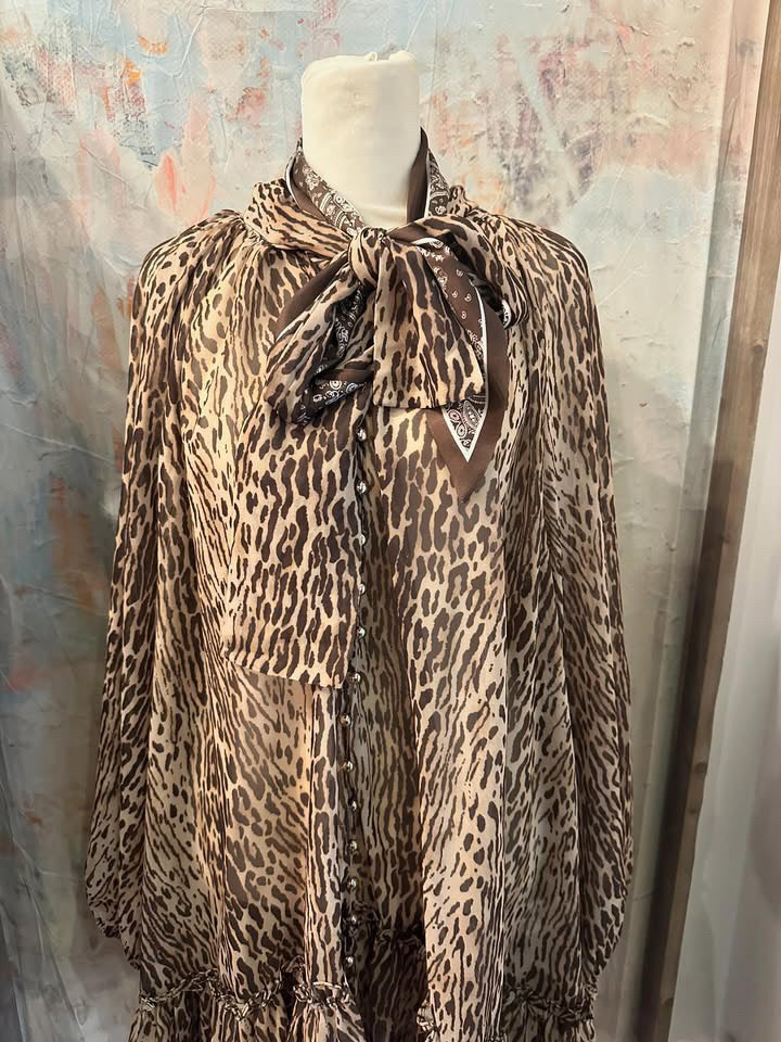 Animal Print Button Down Dress