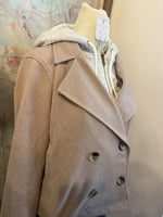 Double Breasted Removable Hoodie Jacket