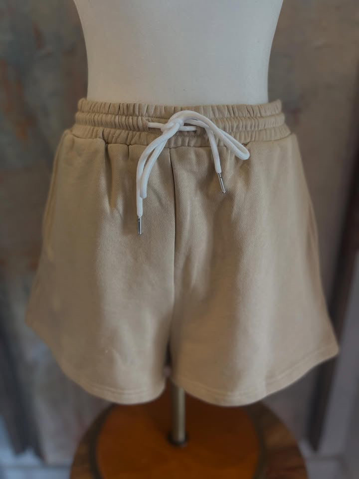 Khaki Drawstring Pocket Shorts