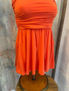 Shirring Detail Strapless Romper