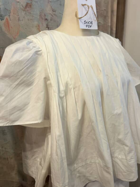 Pleated Detail Short Sleeve Blouse