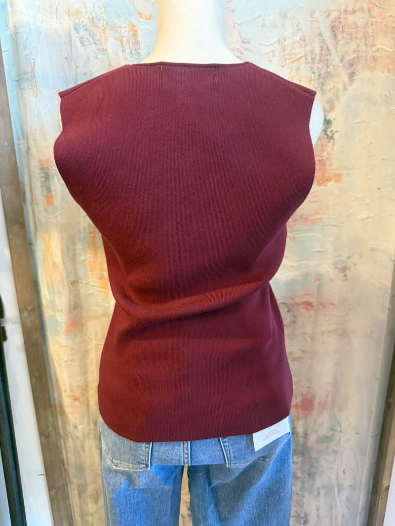 Sweater Front Button Down Vest