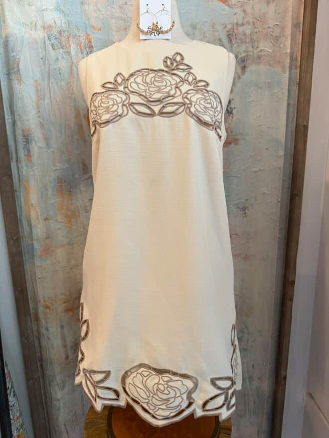 Cut Out Floral Shift Dress
